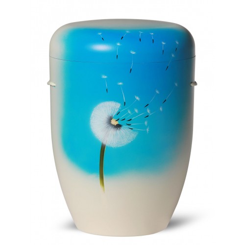 Hand Painted Biodegradable Cremation Ashes Funeral Urn / Casket – Dandelion (Blow & Wish..)